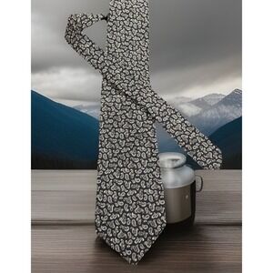 Mort Wallin Tie Mens Blue Paisley Woven Classic Necktie‎ Business Money ! READ